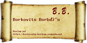 Borkovits Borbás névjegykártya